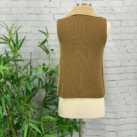 Charter Club Brown Faux Suede & Fur Vest - Picture 3 of 6